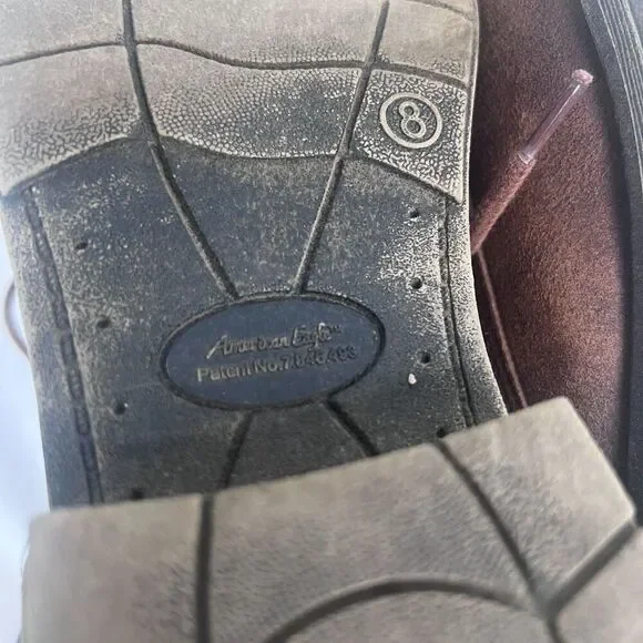 American Eagle Brown Lace Up Plaid Contrast Ankle Bootie Size 8 - Picture 9 of 10